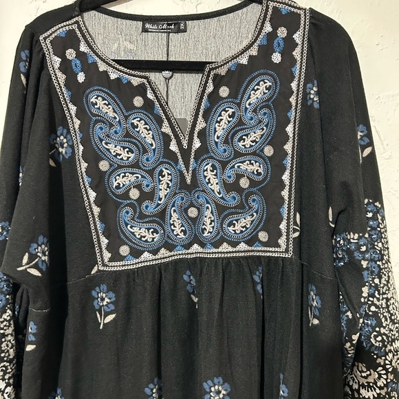 NWT White Mark Apolline Long Sleeve Bohemian Embroidered Sweater Dress Sz 2X - Picture 4 of 13